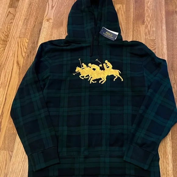 Black and gold polo hoodie hot sale
